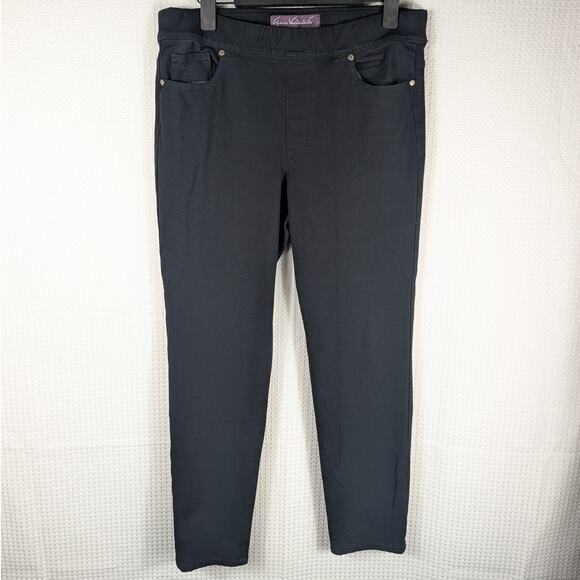Gloria Vanderbilt Black Jeggings Pants Women’s 14 Pull-On Stretch Slim Comfort - Picture 1 of 4